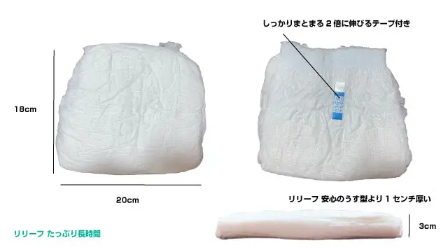 リリーフ たっぷり長時間(たたんである状態)