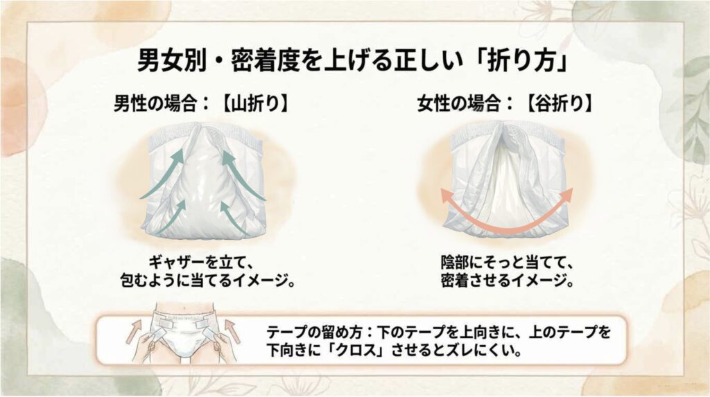 おむつ交換がつらい作業に感じ始めたときの介護者の心のサインを説明するイラスト
