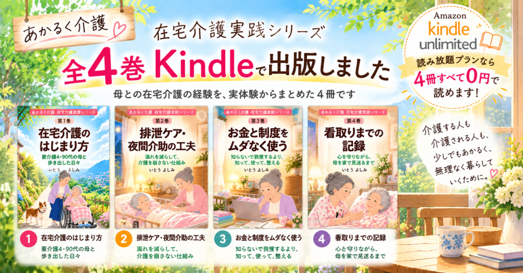 「あかるく介護 在宅介護実践シリーズ」全4巻をKindleで出版